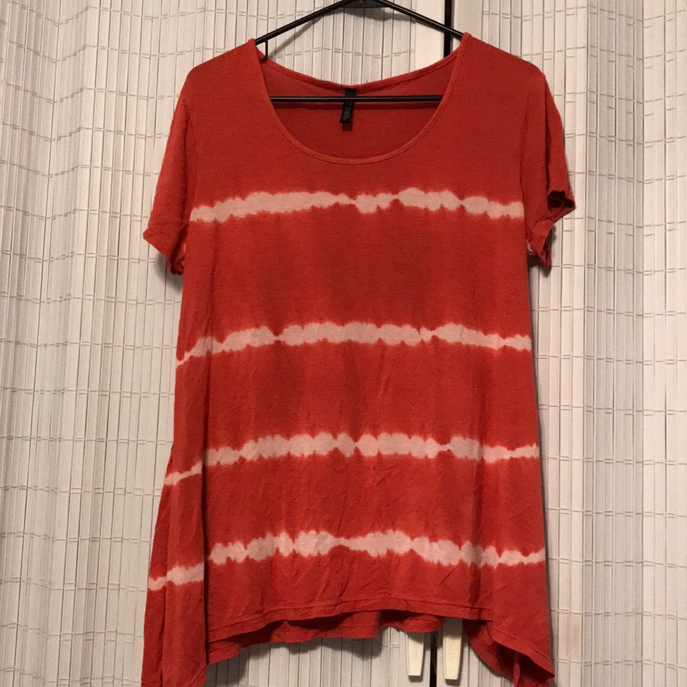 Orange and white dye top